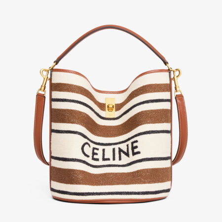 Bucket 16 Bag in Striped Textile with Celine Jacquard multicolor
