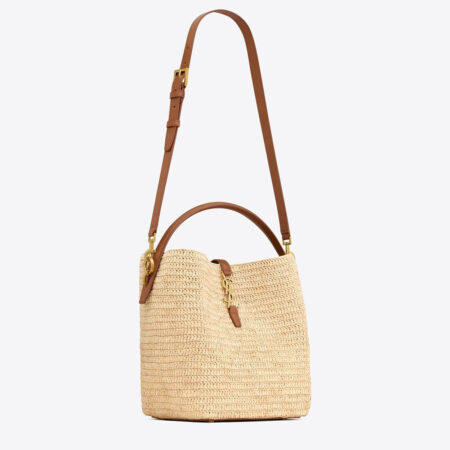 Le-37 in Woven Raffia and Natural Leather