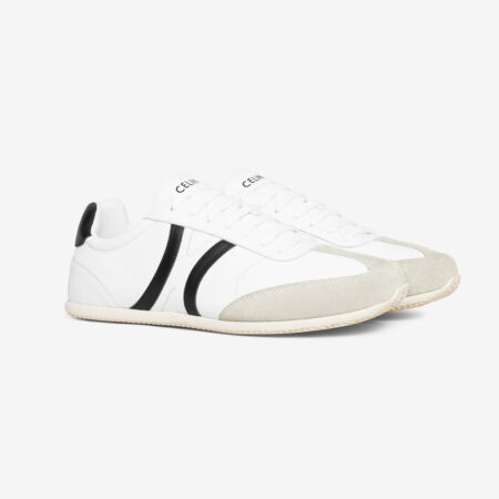 Jogger low lace-up sneaker in calfskin & suede calfskin